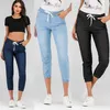 Jeans Mit Schnürung Mode Volle Länge Mittlere Taille Hosen Dünne Lose Plus Größe Hosen Hose Für Mädchen Füße Laterne Hosen CGY98