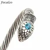 Focal20 Trendy Viking Rune Animal Bracelet Open Vintage Silver Color Copper Unisex Bangle Jewelry For Men Women