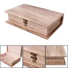 1Pc Wooden Hinged Lockable Box Book Shape Jewellery Storage Case Home Crafts Sundries Organizer Gift 210922