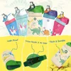 FJBottle Kids Water Bottle, Thermos Flacks med söt dinosaurmönster, dammsugare Hälsosam halm och BPA Gratis 210615
