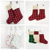 Decoración navideña calcetín grande 29 * 45 cm Bolsa de regalo a cuadros calcetines navideños para niños colgando 8 estilo T2I52397