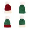 Cappello da bambino da 0-3 anni Cappello da bambino di Natale Cappelli caldi lavorati a maglia con palla Pom Regalo di Natale Berretto di lana twist JJA9489