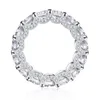 Choucong Brand Top Sell Women Wedding Ring Luxury Jewelry Pure Soild 925 Sterling Silver Round Shape White Topaz CZ Diamond Eternity Moissanite Gemstones Gift