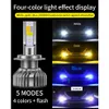 1 paire quatre couleurs + Flash phare de voiture 10000LM Auto LED H4 H1 H7 H8 H9 H11 H16 9005 HB3 9006 HB4 3000K 6000K 10000K