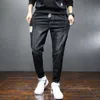 Jeans mannen trendy merk hiphop herfst en winter nieuwe losse tooling harembroek negen punten casual broek herfst x0621