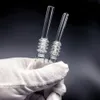 Bong Quartz Tips Fit Nectar Collector 10mm 14mm 18mm Joint Rökning Tillbehör med Keck Clips för glasvatten Bongs DAB Oil Rigs