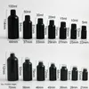 Bottiglie di stoccaggio Vasetti 100ml 50ml 30ml 20ml 15ml 10ml 5ml Vernice brillante bottiglia di olio essenziale nero con tappo a prova di manomissione 12PCS
