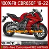 Molde de inyección Carenados para HONDA CBR-650 CBR 650 CC Mate negro CBR650 F 2019-2022 Carrocería 110No.19 650CC CBR-650F CBR650F 19 20 21 22 CBR 650F 2019 2020 2021 2022 Cuerpo