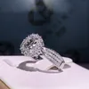 Кольцо с полым цветком Sona Diamond Ring из стерлингового серебра 925 пробы Обручальное кольцо Кольца для женщин