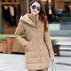 ジャケット女性ワインレッドM-3XLプラスサイズフード付きパーカー秋冬ファッションスリムロング厚い暖かさ綿コートLR923 210531