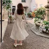 Vintage Party MIDI платье Vestidos Элегантный принт с длинным рукавом Весна Женщины ES Летняя повседневная уплотнительная шейка шифон линия 13200 210521