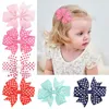 6 stks / set strikgedrukte haarclips voor schattige meisjes plaid lint barrettes dagelijks kinderen haaraccessoires haarspelden