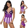 Einteiliger Damen-Badeanzug, Sommer, sexy Bademode, Body, USA-Flagge, Sport-Badeanzug, Damen-Badeanzug, 3D-gedruckt, Sommer sexy