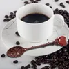 Naturliga hjärtformade kristallstenskedar DIY GEM Hushållslångt handtag Kaffe Spoon Köksverktyg T2i53372