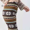 Svokor impresso lã quente christma leggings inverno grosso casual além de veludo menina resistente a frio cintura alta esticar legging 211204