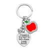 Teachers' Day Gift Stainless Steel Keychain Pendant Creative Apple Key Chain Luggage Decoration Keyring