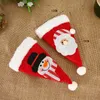 Christmas Decorations Hat Cutlery Bag Candy Gift Bags Cute Pocket Fork Knife Holder Table Dinner Decorative Tableware