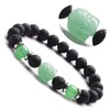 Tiger Eye Stone Green Dongling Stone Bouddha Bouddha Head Bracelet Jha Volcanic Stone HandString Bijoux populaire