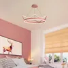 Crown Chandelier LED Living lámparas colgantes Nordic Warm Girl Light Modern Dining Room Light Luminaria de techo creativa