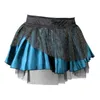 Skirts Sexy Peacock Lace Skirt Burlesque Costumes Gothic Steampunk Ruffled Tutu For Women Vintage Corset Plus Size S-6XL