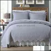 Sets Bettwäsche liefert Textilien Home Gardenchic Stickerei 3-teilige Baumwolle gesteppte Tagesdecke Quilt-Erlet-Set Tra Soft Bed Er Pillow Shams Queen