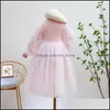 Girls Dresses Baby & Kids Clothing Baby, Maternity Knitted Splicing Gauze Puff Sleeve Dress Pearl Lace Tle Net Yarn Spring Autumn Children P