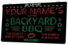 LX1157 Your Names Backyard BBQ The Coldest Beer in Town The games Always on Light Sign Dual Color 3D Engraving