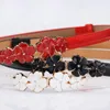Bälten droppande plommon blomma patent läder damer vild dekorativa små bälte koreanska designer kvinnor
