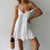 robes blanches d'été en lin pour les femmes