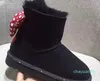 2021 Latest luxury Design Short Baby Boy Girl Women Kids Bow-Tie Snow Boots Fur Integrated Keep Warm Boots EU Size 25-41