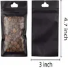 100 Pieces Resealable Smell Proof Bags Aluminum Foil Pouch with Window for Tea Food Self Sealing Storage Bag