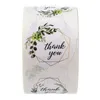 500 sztuk Dziękuję Ci Naklejki Scrapbook Koperta Seal Gift Flower Decoration Etykiety Naklejki Zieleń Wedding Favor Stickers 1inch 2.5 cm Bridal Shower