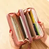 Double Zipper PU Leather Stone Pattern Purse Decoration Long Multi-card Wallet Buckle Clutch Mobile Phone Women's Wallets1