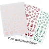 Stickers & Decals Christmas Design Nails 3D Rose Gold Glitter Snowflakes Elk Gifts Nail Art Slider Foils Winter Charms ZG-058 Prud22