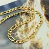 Gold Necklace Chain Real 18 k Yellow G/F Solid Men's Figaro Link Design 24'