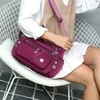 Fashion Women Shoulder Messenger Bag Nylon Oxford Lightweight Waterproof Zipper Package Large Capacity Travel Crossbody Bag Diagonal Mom Casual