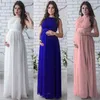 Chiffong graviditetsklänning moderskapsklänningar för skjut PO POGGE PROP SEXY MAXI GOWN Gravid Kvinnor Kläder 210922