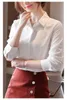 Vrouwen shirt klassieke chiffon blouse vrouwelijke elegante witte losse lange mouwen shirts dame eenvoudige stijl tops kleding Blusas 10857 210528