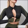 Exercise Athletic Outdoor Apparel & Outdoors Yoga Outfits Women Shirts Zip Closure Seamless Top Sports Clothing Long Sleeve Shirt Fitness To