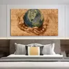 Earth on Hands Vintage Decorative Paintings Retro Posters Wall Art Pictures For Living Room Canvas Prints Home Decor327R