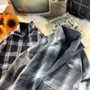 Jas lente herfst casual stand jas mannen Koreaanse omkeerbare plaid mode allemaal match losse fit jacktes mannen vrouwen 210818