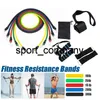 11 stks / set Resistance Band Set Yoga Pilates Pull Touw Fitness Oefeningen Bands Latex Buizen Pedaal Excerciser Training Workout Bands