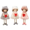 Christmas Decorations Handmade Crafts Plush Angel Girl Doll Pendant Tree Hanging Ornaments Xmas Gift Toy