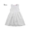 Crianças meninas criança bebê branco laço princesa laço vestidos de festa floral mini roupas de sundress 2-11Y Q0716