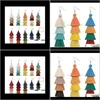 JewelryFashionable Bohemian Long Tassel örhängen Kvinnlig flerskikt Handgjorda örhängen Dingle Chandelier Wholesale Säljer 1850 droppleverans