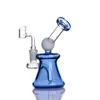 Beaker base Dab Rigs Hookahs Shisha Glass Water Bongs Cachimbo para fumar Reciclador de óleo Cigarro Único banger de 14 mm
