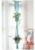 Collectie Kleurrijke Macrame Plant Hanger voor Home Green Khaki Blue Beige 210615