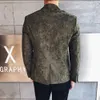 Anglia Velvet Men Blazer Fashion Business Casual Garnitury Płaszcz Suknia Ślubna Blazer Jacket Green Blue Wysokiej jakości Formalne Blazers 210527