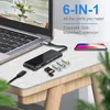 6-in-1 Dongle USB C Hub Adapter with 4K HDMI, SD/TF Card Reader Compatible for MacBook Pro/Air, iPad Pro/Mini 6, Surface Laptops