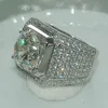 Hip-hopowe księżniczki diamentowe obrączki ślubne dla mężczyzn Bague urodziny Rock Anillos Mujer Bizuteria kamień kryształ biżuteria pierścionek